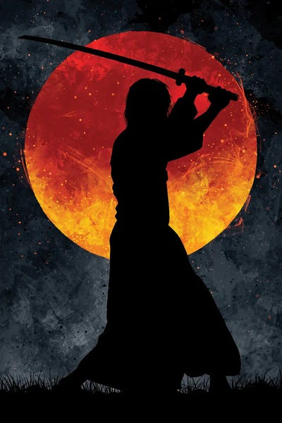 Moon Samurai Warrior Giant Poster Art Print